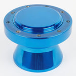 Steering Wheel Hub and Adapter,Billet aluminum,Boat,Eddie Motorsports 9 bolt wheels,Bright blue Fusioncoat