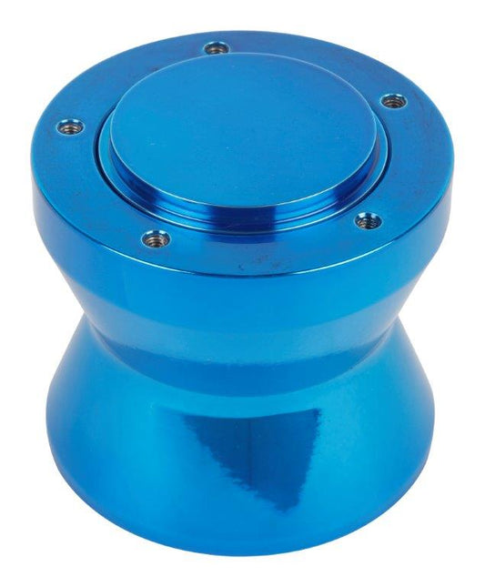 Steering Wheel Hub and Adapter,Billet aluminum,Boat,Grant 5 bolt wheels,Bright blue Fusioncoat finish