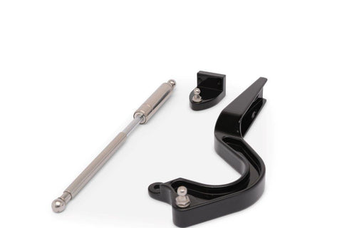 Trunk Hinges,Billet Aluminum,65-66 Mustang,Coupes Only,Operates with Gas Struts Included,Gloss black Fusioncoat finish