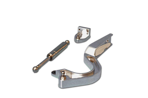 Trunk Hinges,Billet Aluminum,65-66 Mustang,Coupes Only,Operates with Gas Struts Included,Bright clear Fusioncoat finish