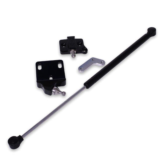 Trunk hinge strut kit,70-81 Camaro,With gas strut & billet aluminum brackets,Gloss black Fusioncoat finish