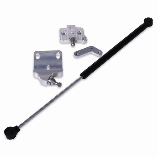 Trunk hinge strut kit,70-81 Camaro,With gas strut & billet aluminum brackets,Raw machined finish