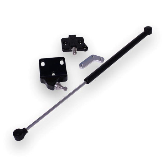 Trunk hinge strut kit,70-81 Camaro,With gas strut & billet aluminum brackets,Matte black Fusioncoat finish