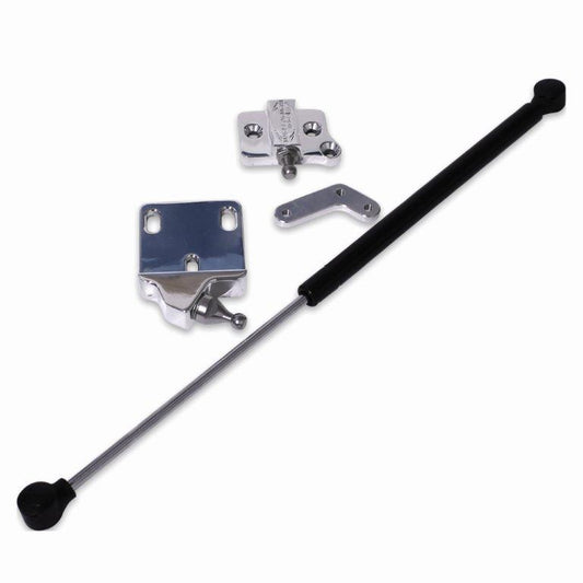 Trunk hinge strut kit,70-81 Camaro,With gas strut & billet aluminum brackets,Bright polished finish