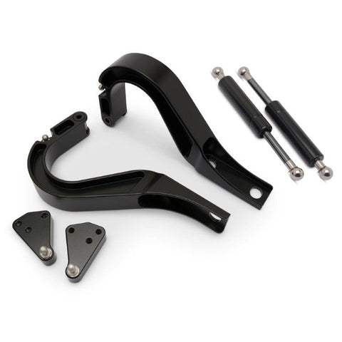Trunk Hinges,Billet Aluminum,68-72 Chevelle,Not For Use On Convertible,Gas Struts Included,Matte black Fusioncoat finish