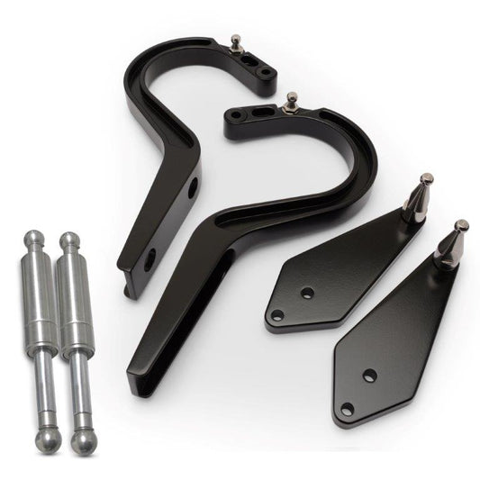 Trunk Hinges,Billet Aluminum,63-65 Nova,Not For Use On Convertibles,Gas Struts Included,Matte black Fusioncoat finish"