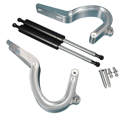 Trunk Hinges,Billet Aluminum,55-57 Chevy Hardtop and Convertibles,Gas Struts Included,Raw machined finish"