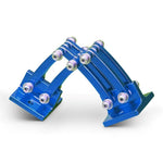 Scissor Hinges,Billet aluminum,Small,3 1/2"x 3 1/2" collapsed,7" fully open,Bright Blue Fusioncoat finish,Pair