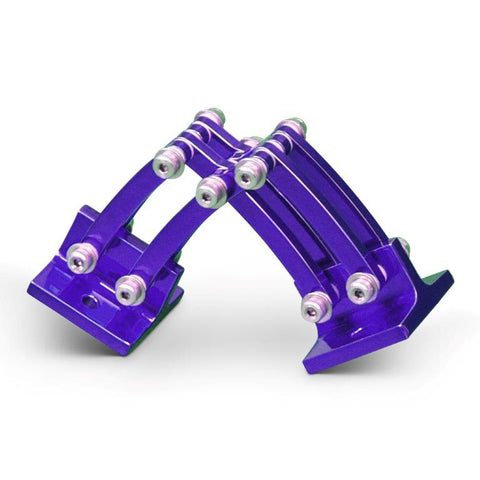 Scissor Hinges,Billet aluminum,Small,3 1/2" x 3 1/2" collapsed,7" fully open,Bright Purple finish,Pair