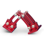 Scissor Hinges,Billet aluminum,Small,3 1/2" x 3 1/2" collapsed,7" fully open,Bright Red Fusioncoat finish,Pair