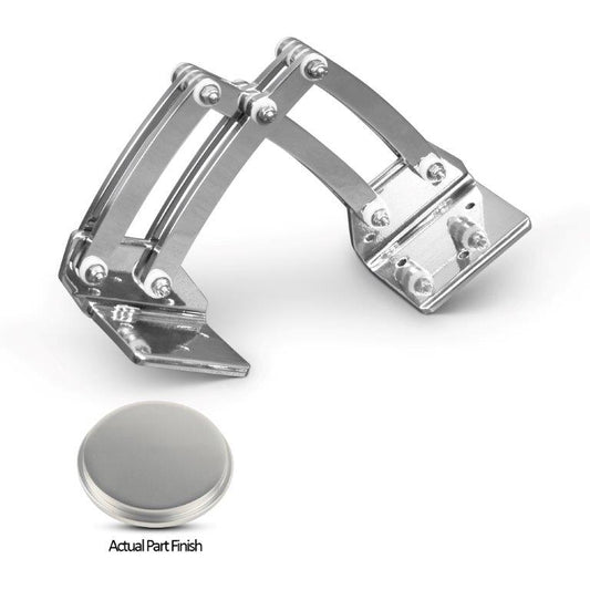 Scissor Hinges,Billet aluminum,Large,6" x 6" collapsed,12" fully open,Clear Anodize finish,Pair finish,Pair