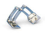 Scissor Hinges,Billet aluminum,Large,6" x 6" collapsed,12" fully open,Bright Polished finish,Pair