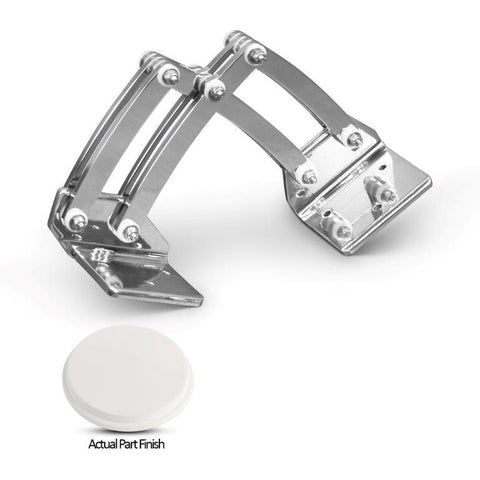 Scissor Hinges,Billet aluminum,Large,6" x 6" collapsed,12" fully open,Gloss White Fusioncoat finish,Pair