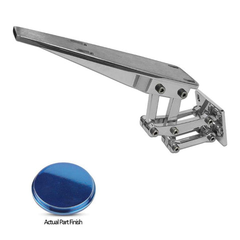 Scissor Hinge,Billet aluminum,Single,No strut,10 1/8" collapsed,14 1/4" fully open,Bright Blue finish,Each