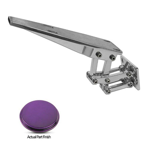 Scissor Hinge,Billet aluminum,Single,No strut,10 1/8" collapsed,14 1/4" fully open,Bright Purple finish,Each