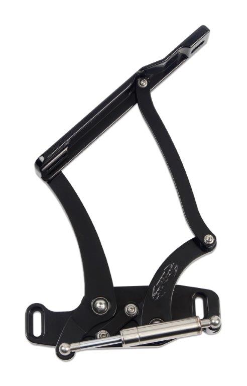 Hood Hinges,Aluminum,64-67 GTO,Steel Hood,Stainless Steel Gas Struts Included,Matte black Fusioncoat finish