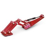 Scissor Hinge,Billet aluminum,Single,With strut,10 1/8" collapsed,14 1/4" fully open,Bright Red finish,Each