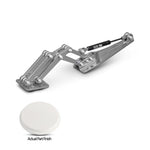 Scissor Hinge,Billet aluminum,Single,With strut,10 1/8" collapsed,14 1/4" fully open,Gloss White finish,Each