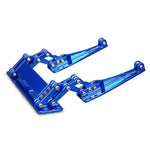 Scissor Hinge,Billet aluminum,Dual,No struts,10 1/8" collapsed,14 1/4" fully open,Bright Blue finish,Each