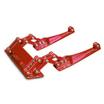 Scissor Hinge,Billet aluminum,Dual,No struts,10 1/8" collapsed,14 1/4" fully open,Bright Red finish,Each