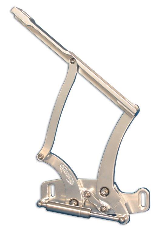 Hood Hinges,Aluminum,65-67 Impala,Steel Hood,Stainless Steel Gas Struts Included,Clear anodized finish"