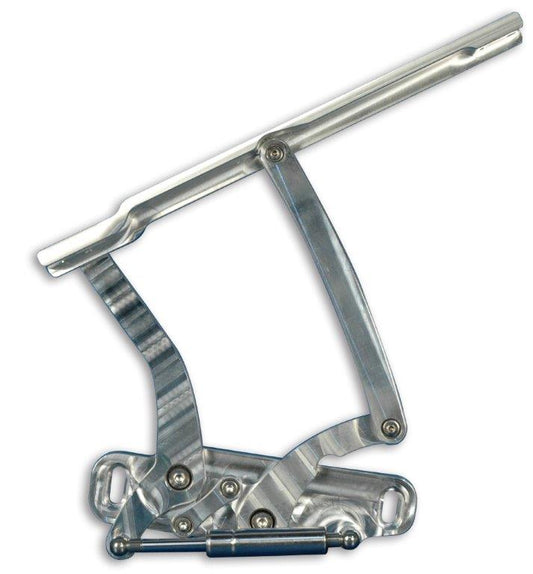 Hood Hinges,Aluminum,70-72 Monte Carlo,Steel Hood,Stainless Steel Gas Struts Included,Raw machined finish"