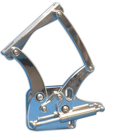 Hood Hinges,Aluminum,64-66 Mustang,Steel Hood,Stainless Steel Gas Struts Included,Bright clear Fusioncoat finish