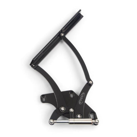 Hood Hinges,Aluminum,71-73 Mustang,Steel Hood,Stainless Steel Gas Struts Included,Gloss black anodized finish