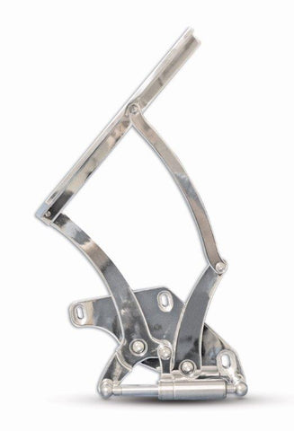 Hood Hinges,Aluminum,71-73 Mustang,Steel Hood,Stainless Steel Gas Struts Included,Bright clear Fusioncoat finish