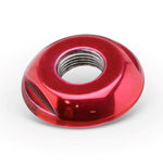 Push/pull Switch Dress-up Bezel,Aluminum,Threads onto switch,3/8-32 threads,1"OD,Bright red finish