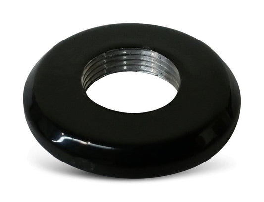 Toggle Switch Dress-up Bezel,Aluminum,Threads onto switch,15/32-32 threads,1"OD,Gloss black anodize