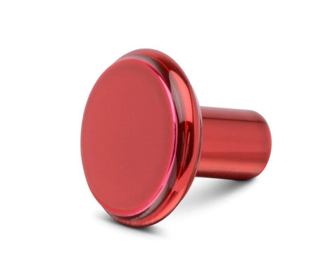 Push-Pull Switch Knob,Billet Aluminum,10-32 threads,Plain,Bright red Fusioncoat finish