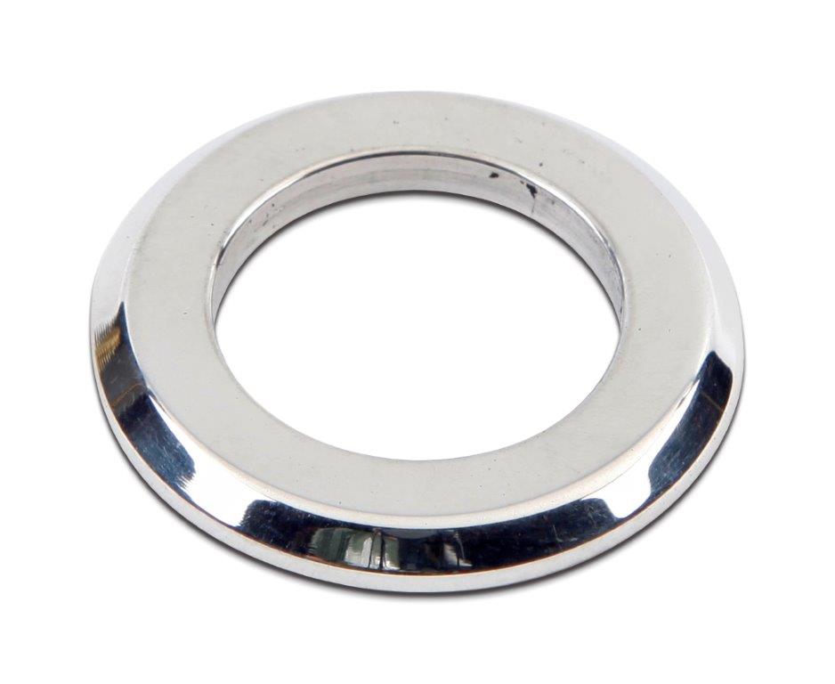 Ignition Switch Dress-up Bezel,Aluminum,13/16"ID,1 5/16"OD,Fastens with switch nut,Bright clear coat finish