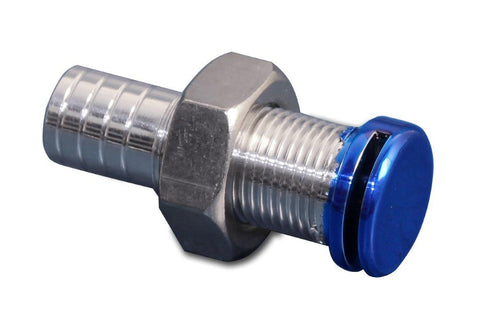 Fuel Vent,External,Aluminum,Internal Screen Baffle,Requires 3/4" Hole,ACcepts 5/8" Hose,Bright blue Fusioncoat finish"