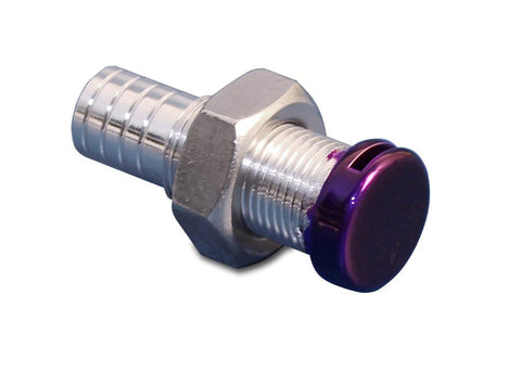 Fuel Vent,External,Aluminum,Internal Screen Baffle,Requires 3/4" Hole,Accepts 5/8" Hose,Bright purple Fusioncoat finish