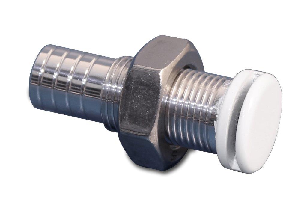 Fuel Vent,External,Aluminum,Internal Screen Baffle,Requires 3/4" Hole,Accepts 5/8" Hose,White Fusioncoat finish