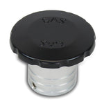 Gas Fill,Aluminum,Flush Mount,Universal,3-1/2" Diameter,Vented,Accepts 1-1/2"Fill Hose,Matte black finish