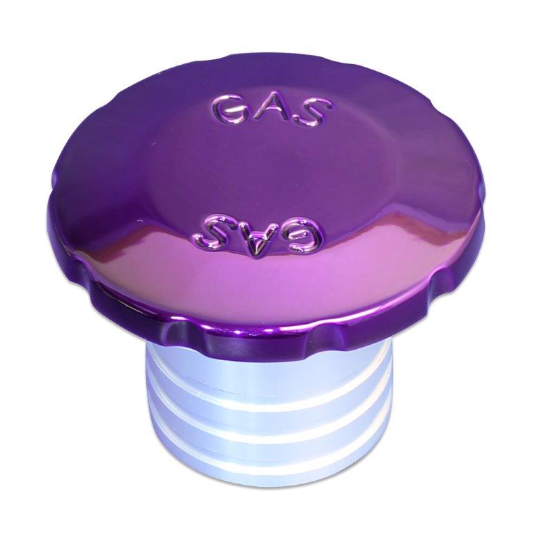 Gas Fill,Aluminum,Flush Mount,Universal,3-1/2" Diameter,Vented,Accepts 1-1/2"Fill Hose,Bright purple finish