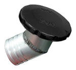 Gas Fill,Aluminum,Flush Mount,Universal,3-1/2" Diameter,Angled,Vented,Accepts 2"Fill Hose,Gloss black finish