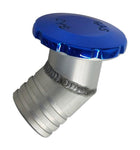 Gas Fill,Aluminum,Flush Mount,Universal,3-1/2" Diameter,Angled,Vented,Accepts 2"Fill Hose,Blue finish