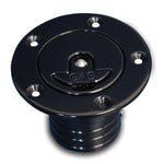 Gas Fill,Aluminum,Aircraft Style,Universal,3-3/4" Diameter,Non-Vented,Uses 2"Fill Hose,Gloss black anodized