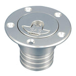 Gas Fill,Aluminum,Aircraft Style,Universal,3-3/4" Diameter,Non-Vented,Uses 2"Fill Hose,Clear anodized finish