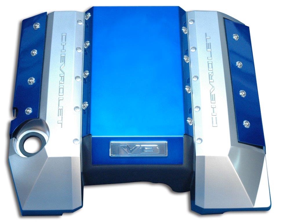 Engine Cover Kit,Gen5 Camaro,Dress Up Your Plastic Cover,Stainless Steel,SS Fasteners Included,Bright blue Fusioncoat fi