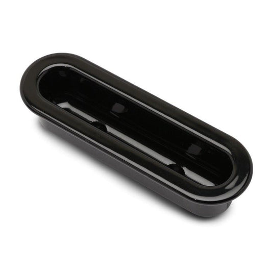 Door Pull,Billet Aluminum,Recessed,4" X 1-1/4" X 1" Deep,Gloss black anodized finish"