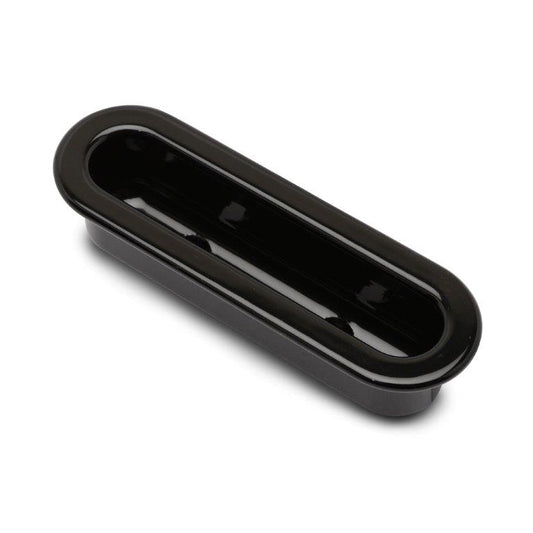 Door Pull, Billet Aluminum, Recessed, 4" X 1-1/4" X 1" Deep, Gloss black Fusioncoat finish"