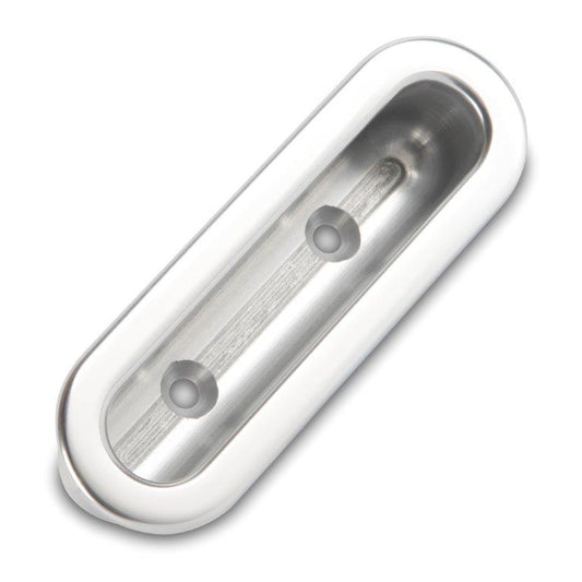 Door Pull,Billet Aluminum,Recessed,4" X 1-1/4" X 1" Deep,Clear anodized finish"