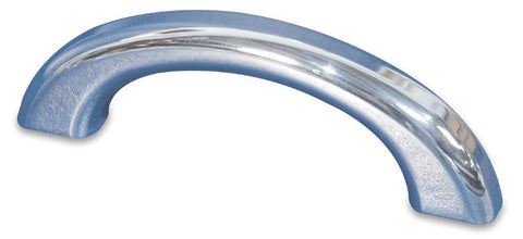 Door Pull/Grab Handle, Billet Aluminum, 7-5/8" Long, Fastens with 2-5/16" Holes, Bright protective clear coat"