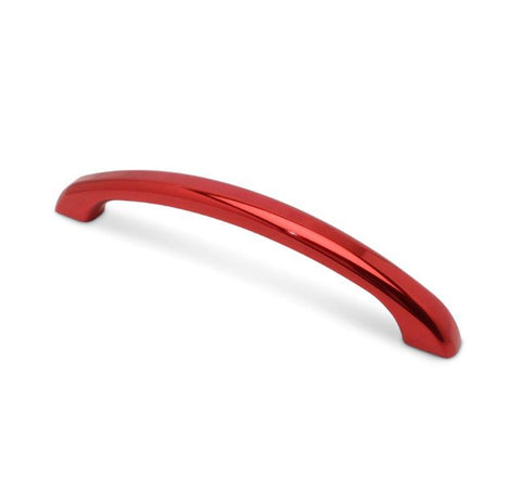 Door Pull/Grab Handle, Billet Aluminum, 11-5/8" Long, Fastens with 2-5/16" Holes, Bright red Fusioncoat finish"