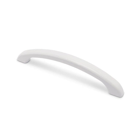 Door Pull/Grab Handle, Billet Aluminum, 11-5/8" Long, Fastens with 2-5/16" Holes, White Fusioncoat finish"