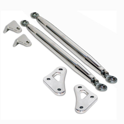 Fender Brace Kit,Billet Aluminum,67-69 Camaro,with Adjustable Rod Ends,SS Fasteners,Bright clear finish